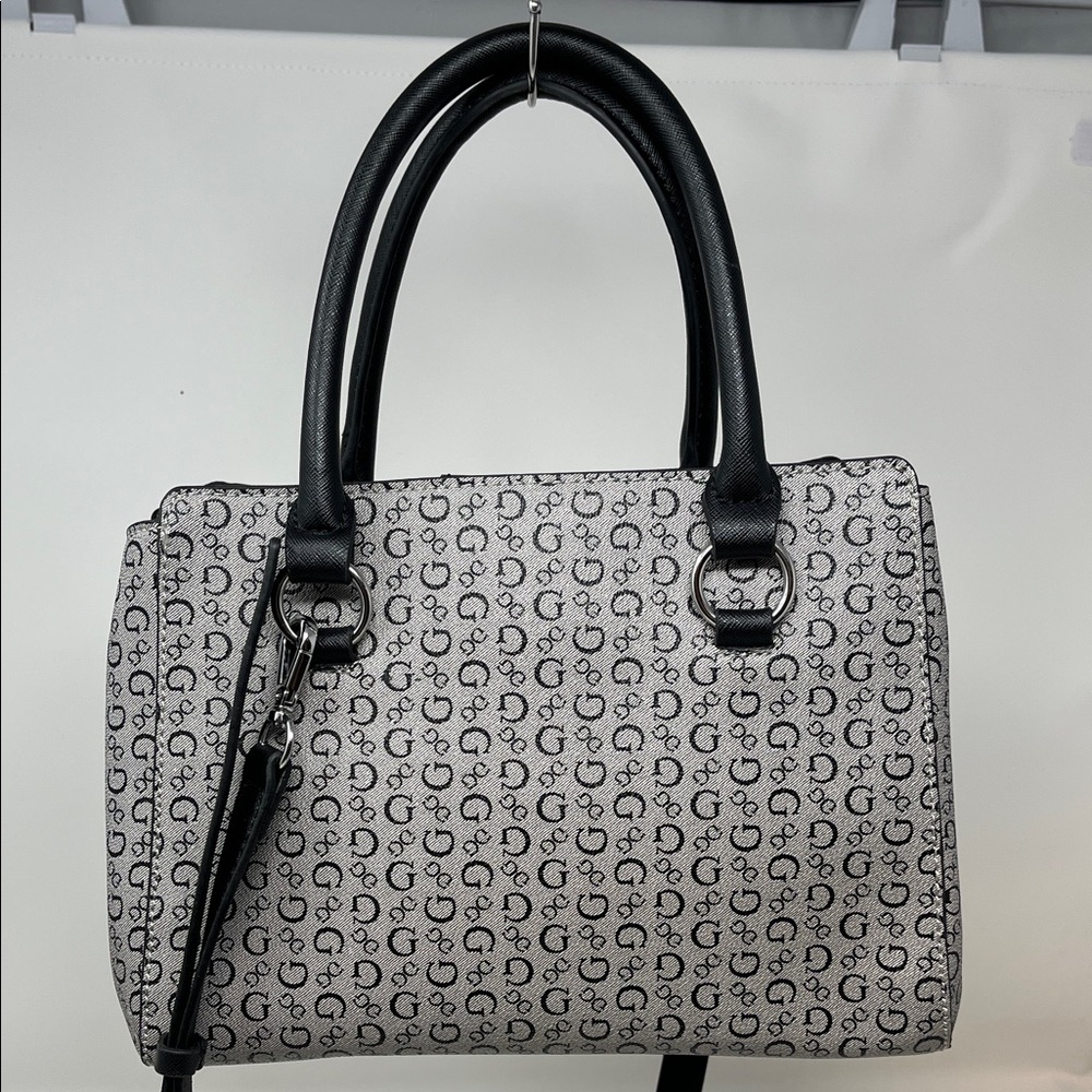 GUESS Los Angeles Logo Print Gray and Black Designer Bag - Picture 3 of 8